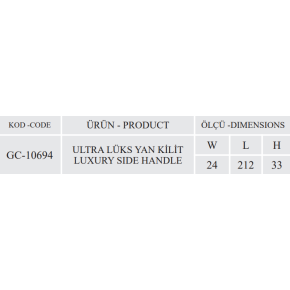 Ultra Lüks Yan Kilit